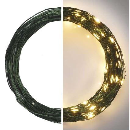 Ghirlandă de Crăciun LED pentru exterior 150 LED/20 m IP44 alb cald