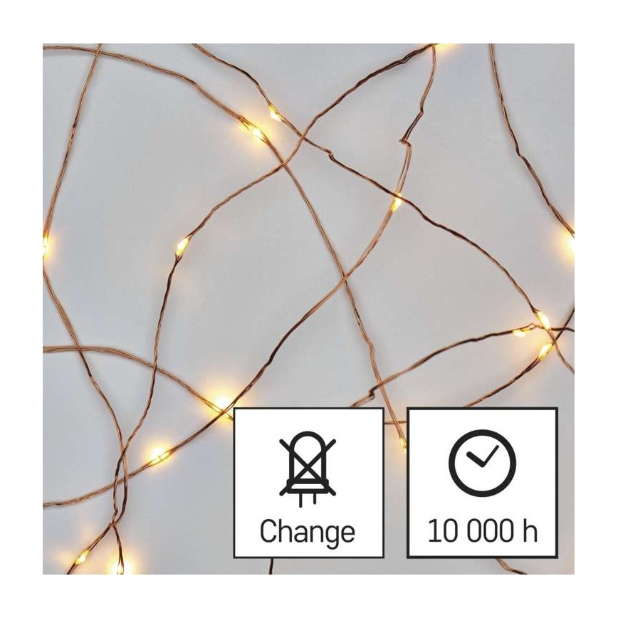 Ghirlandă de Crăciun LED pentru exterior 150 LED/20 m IP44 alb cald