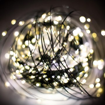 Ghirlandă de Crăciun LED pentru exterior, 153 m, 1500 LED, 230 V, 8 funcții, IP44, alb cald, cu telecomandă