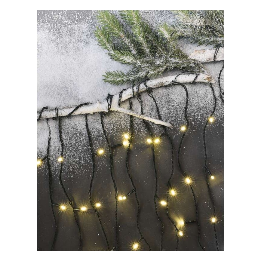 Ghirlandă de Crăciun LED pentru exterior 200 x LED/8 moduri 8,6 m IP44 alb cald