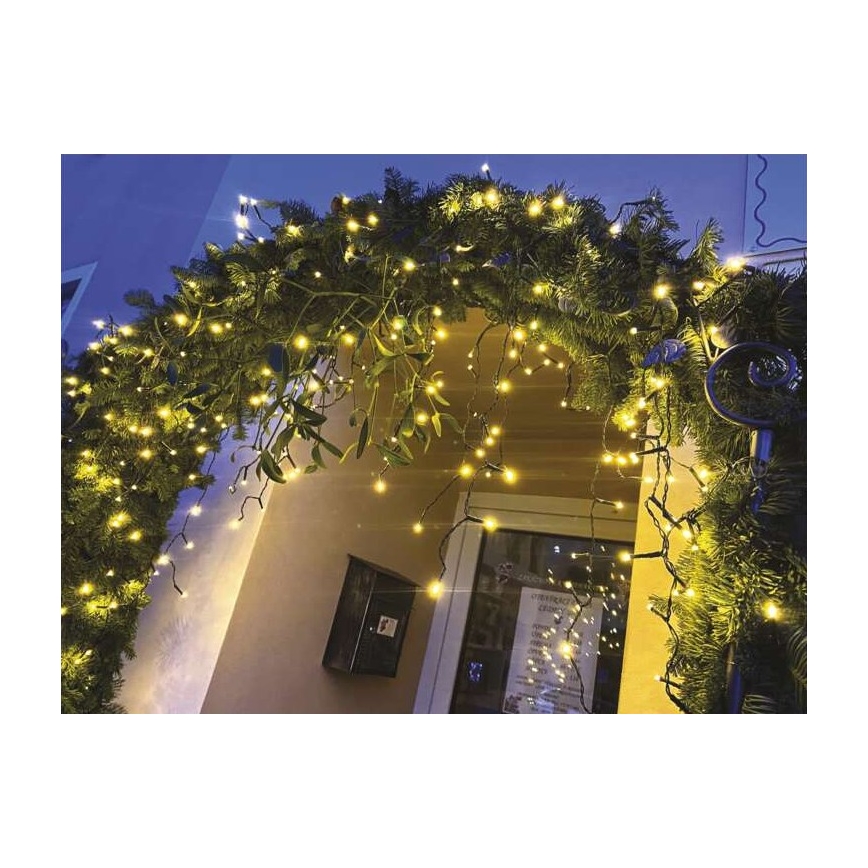 Ghirlandă de Crăciun LED pentru exterior 200 x LED/8 moduri 8,6 m IP44 alb cald