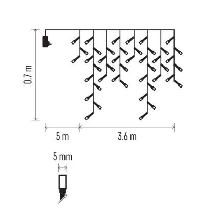 Ghirlandă de Crăciun LED pentru exterior 200 x LED/8 moduri 8,6 m IP44 alb cald