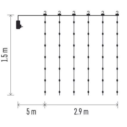 Ghirlandă de Crăciun LED pentru exterior 300xLED/8 funcții 5,9 m IP44 alb cald