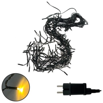 Ghirlandă de Crăciun pentru exterior cu 200 LED/230V, 7,6 m, IP44, negru