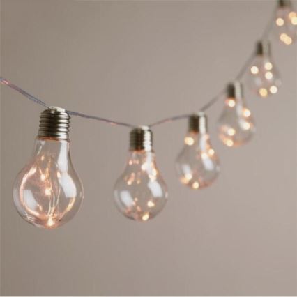 Ghirlandă decorativă cu LED SMOLDER, 2,1 m, 10 LED / 2 baterii AA