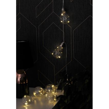 Ghirlandă decorativă cu LED SMOLDER, 2,1 m, 10 LED / 2 baterii AA