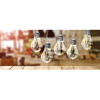 Ghirlandă decorativă cu LED SMOLDER, 2,1 m, 10 LED / 2 baterii AA