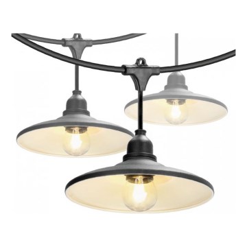 Ghirlandă decorativă de exterior CRETE 10xE27/230V 15m IP44