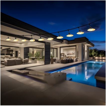 Ghirlandă decorativă de exterior CRETE 10xE27/230V 15m IP44