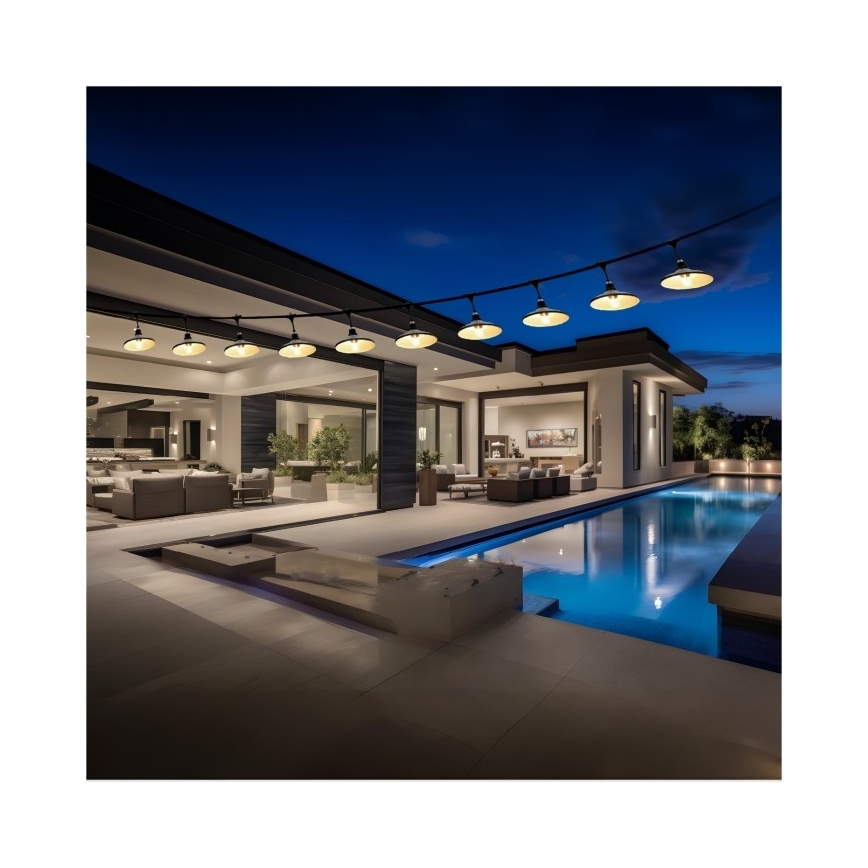 Ghirlandă decorativă de exterior CRETE 10xE27/230V 15m IP44