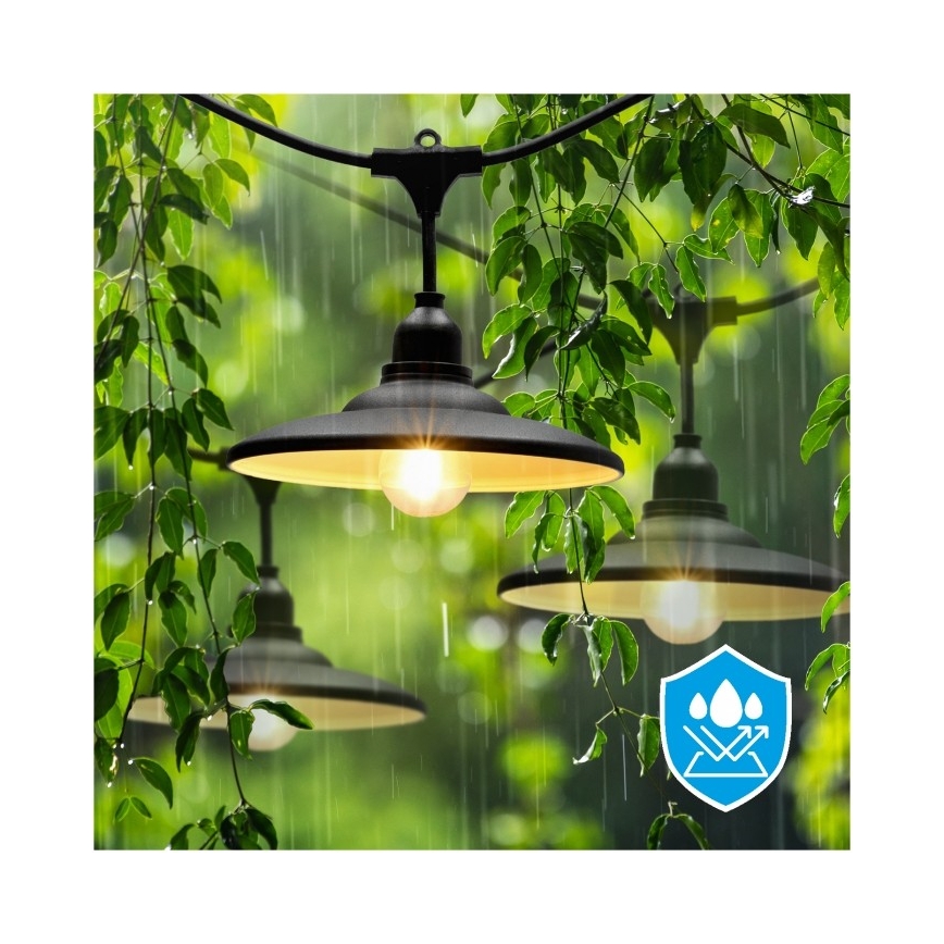 Ghirlandă decorativă de exterior CRETE 10xE27/230V 15m IP44