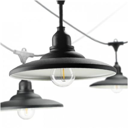 Ghirlandă decorativă de exterior CRETE 10xE27/230V 15m IP44