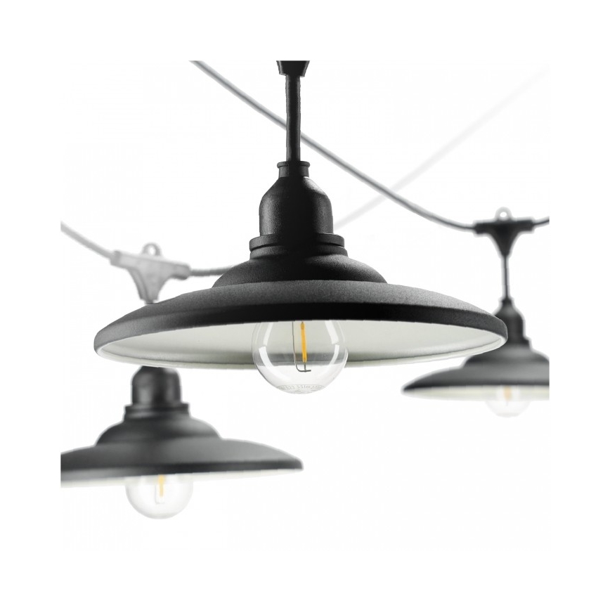 Ghirlandă decorativă de exterior CRETE 10xE27/230V 15m IP44
