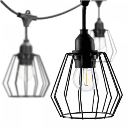 Ghirlandă decorativă de exterior CRETE 10xE27/230V 15m IP44