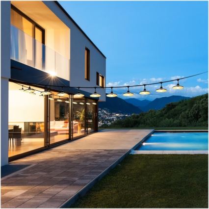 Ghirlandă decorativă de exterior CRETE, 15 x E27, 230 V, 20 m, IP44
