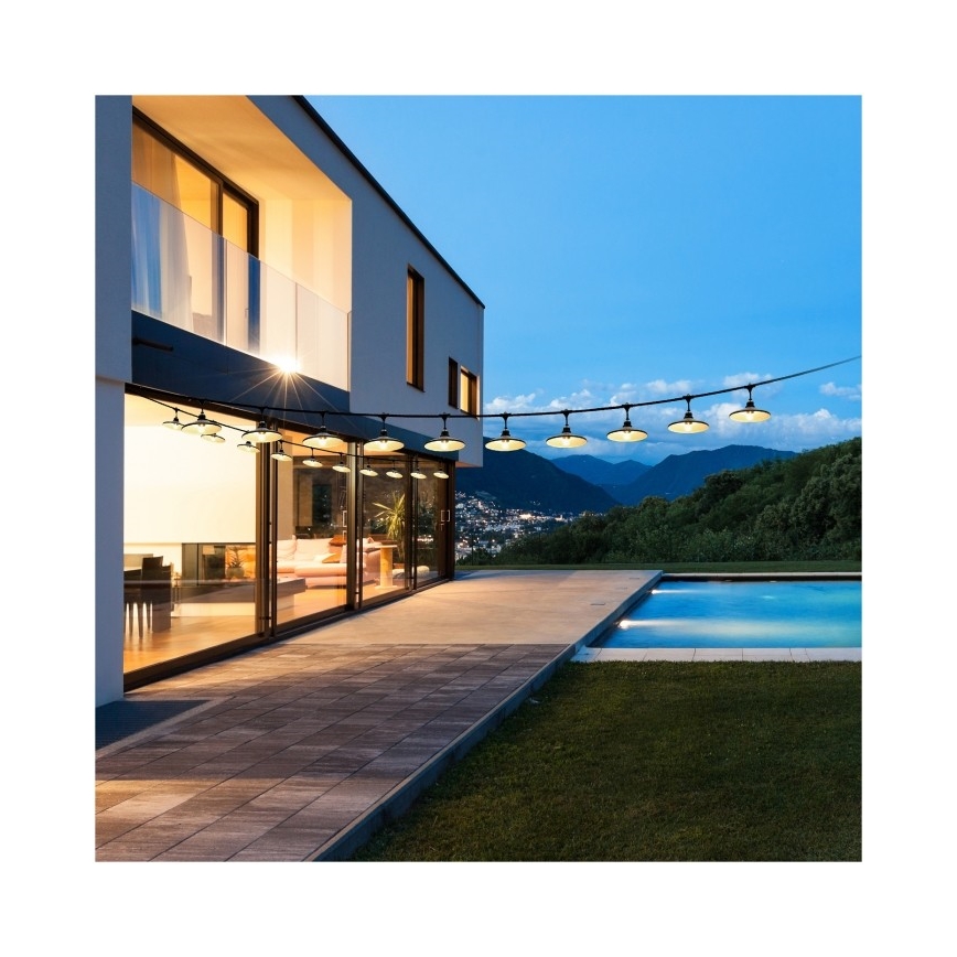 Ghirlandă decorativă de exterior CRETE, 15 x E27, 230 V, 20 m, IP44