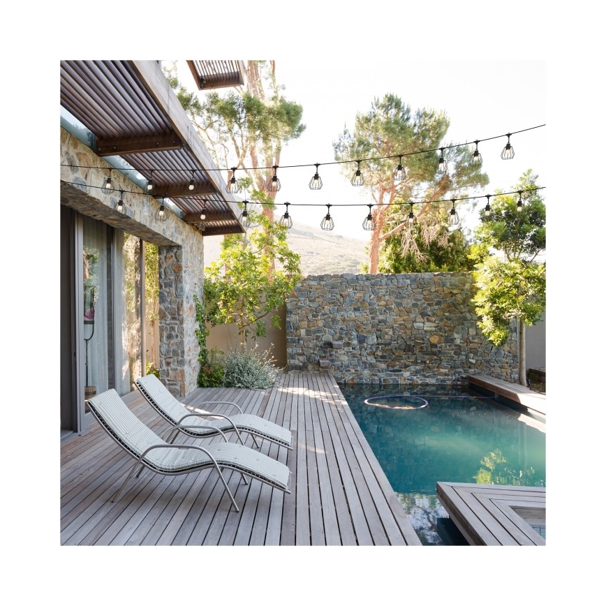 Ghirlandă decorativă de exterior CRETE, 15 x E27, 230V, 20 m, IP44