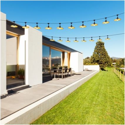 Ghirlandă decorativă de exterior CRETE 15xE27/230V 20m IP44