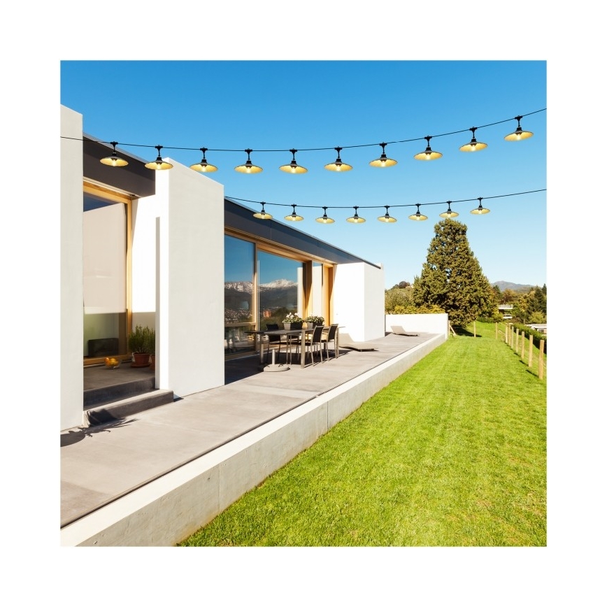 Ghirlandă decorativă de exterior CRETE 15xE27/230V 20m IP44
