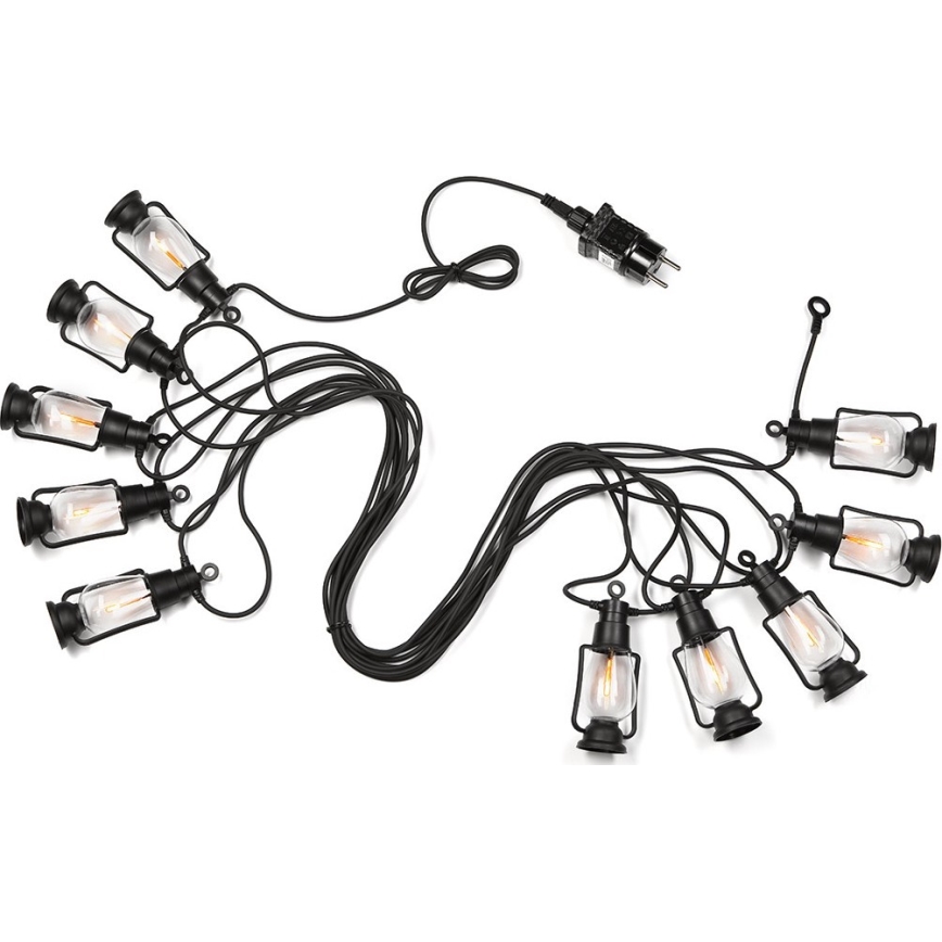 Ghirlandă decorativă de exterior GIRLANDA, 10 LED, 10 m, IP44, alb cald