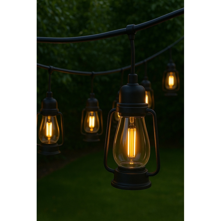 Ghirlandă decorativă de exterior GIRLANDA, 10 LED, 10 m, IP44, alb cald