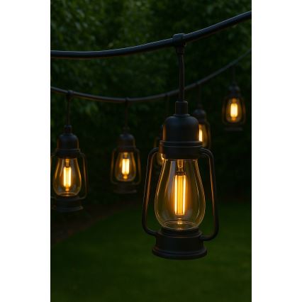 Ghirlandă decorativă de exterior GIRLANDA 10xLED 10m IP44 alb cald