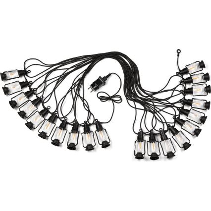 Ghirlandă decorativă de exterior GIRLANDA 20xLED 20m IP44 albă caldă