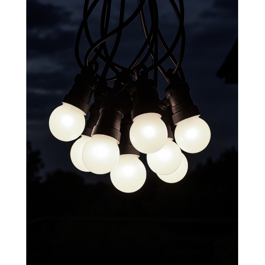 Ghirlandă decorativă LED pentru exterior 10xLED/0,36W/230V 4,5 m IP44 neagră