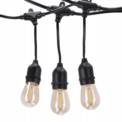Ghirlandă decorativă LED pentru exterior 20xE27/1W/230V 11,44 m IP44 negru
