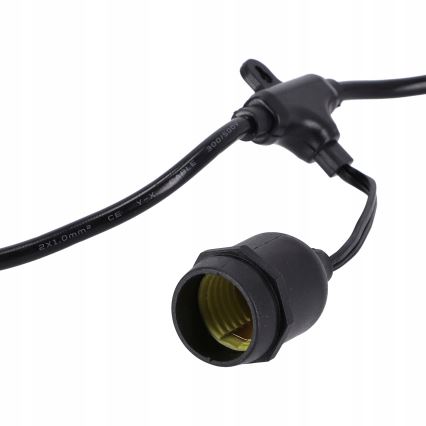 Ghirlandă decorativă LED pentru exterior 20xE27/1W/230V 11,44 m IP44 negru