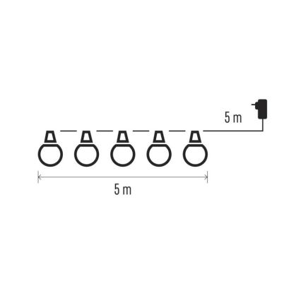 Ghirlandă decorativă LED pentru exterior 50xLED/10m IP44 transparentă