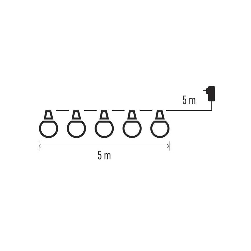 Ghirlandă decorativă LED pentru exterior 50xLED/10m IP44 transparentă