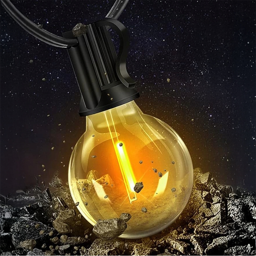 Șir decorativ LED reglabil pentru exterior 36xE12/1W/24/230V 22,35 m IP65 negru + telecomandă