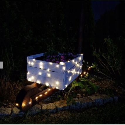 Ghirlandă decorativă solară cu 100 LED, 1,2 V, 800 mAh, 7 m, IP44, negru