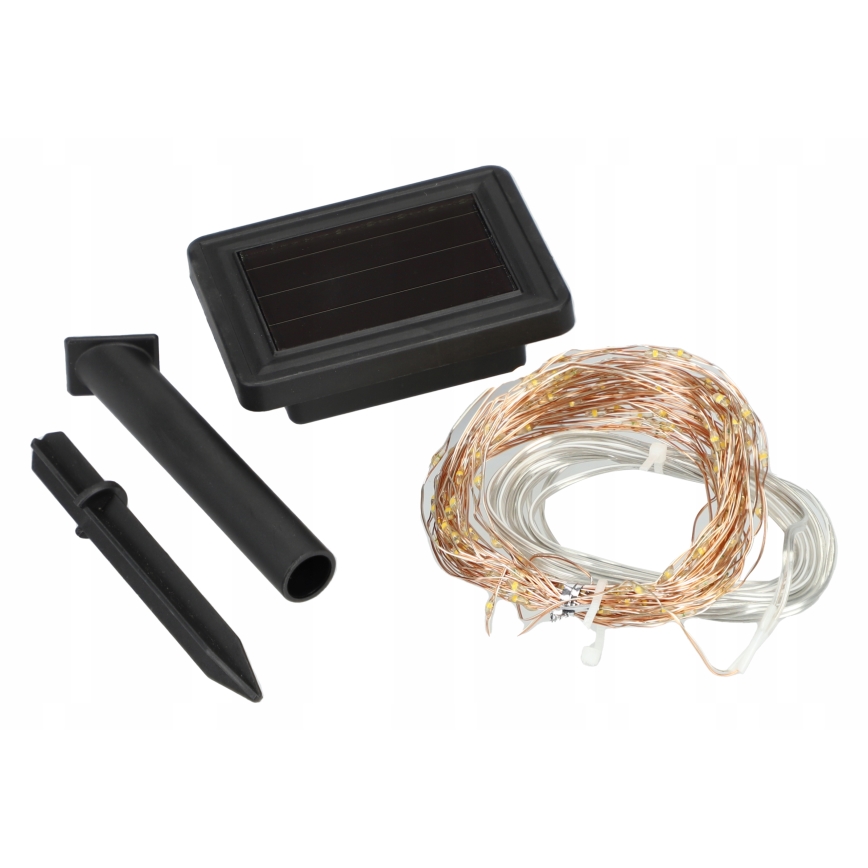 Ghirlandă decorativă solară cu 100 LED, 1,2 V, 800 mAh, 7 m, IP44, negru