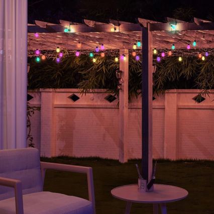 Ghirlandă decorativă solară LED RGB reglabilă 15xLED/18 funcții USB 6 m IP44 neagră + telecomandă