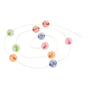 Ghirlandă LED 10x LED, 2,35 m, alimentare 2x AA, multicolor