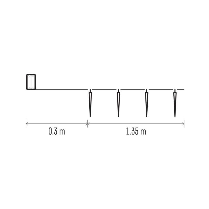 Ghirlandă LED 10x LED/2x AA 1,65 m