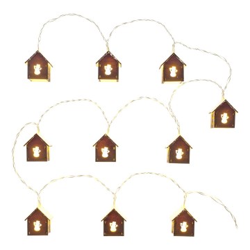 Ghirlandă LED 10xLED/2xAA 2,3m alb cald