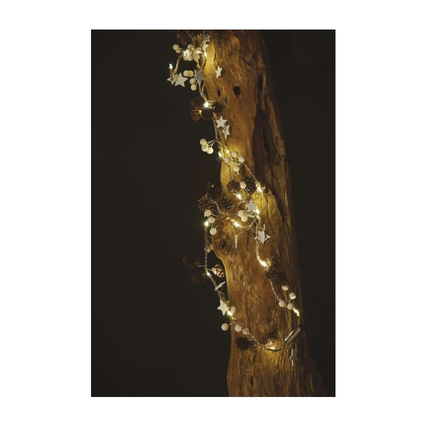 Ghirlandă LED 2 m, 20 LED, alimentare 2xAA