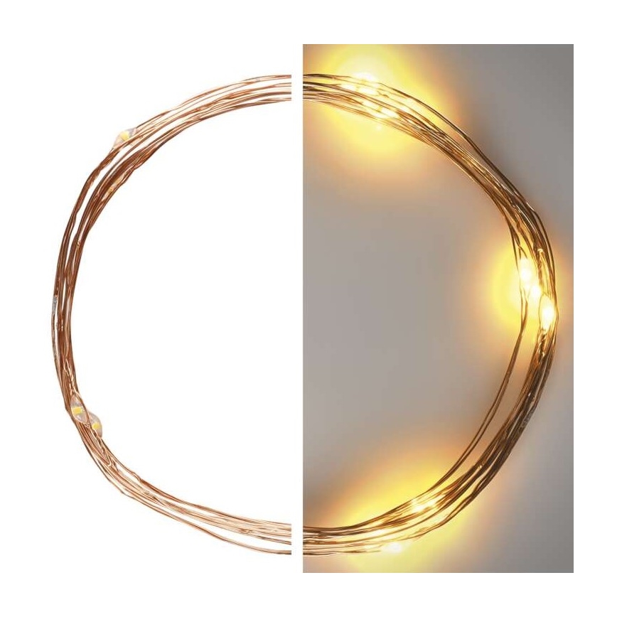 Ghirlandă LED, 20 LED, 2,4 m, alb cald