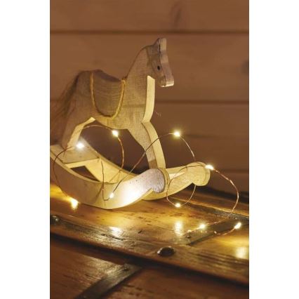 Ghirlandă LED, 20 LED, 2,4 m, alb cald