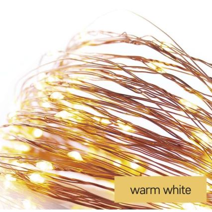 Ghirlandă LED, 20 LED, 2,4 m, alb cald