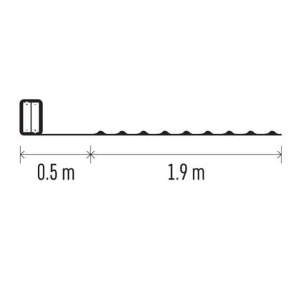 Ghirlandă LED, 20 LED, 2,4 m, alb cald