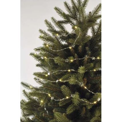 Ghirlandă LED, 20 LED, alimentare 2x AA, 2,2 m, alb cald