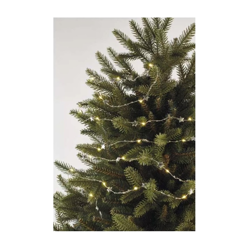 Ghirlandă LED, 20 LED, alimentare 2x AA, 2,2 m, alb cald