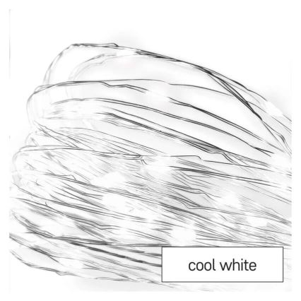 Ghirlandă LED, 20 LED, alimentare 2x AA, 2,4 m, alb rece