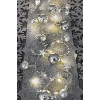 Ghirlandă LED 20 LED-uri, alimentată cu 2 baterii AA, 2,2 m, alb cald