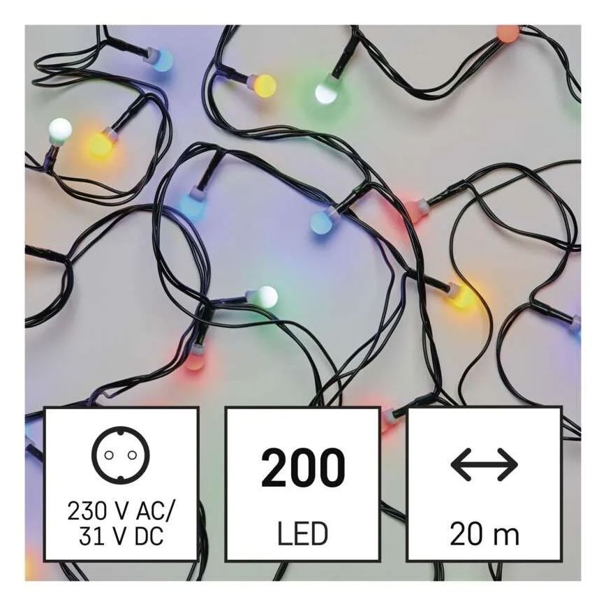 Ghirlandă LED 200xLED/8 funcții 25m IP44 multicoloră