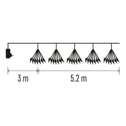 Ghirlandă LED, 300 LED, 8,2 m, alb rece